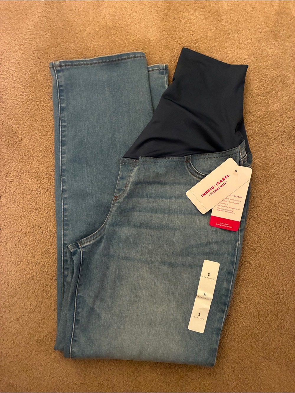 Ingrid & Isabel For Every Belly Maternity Straight Denim Jeans - Size S (4/6)